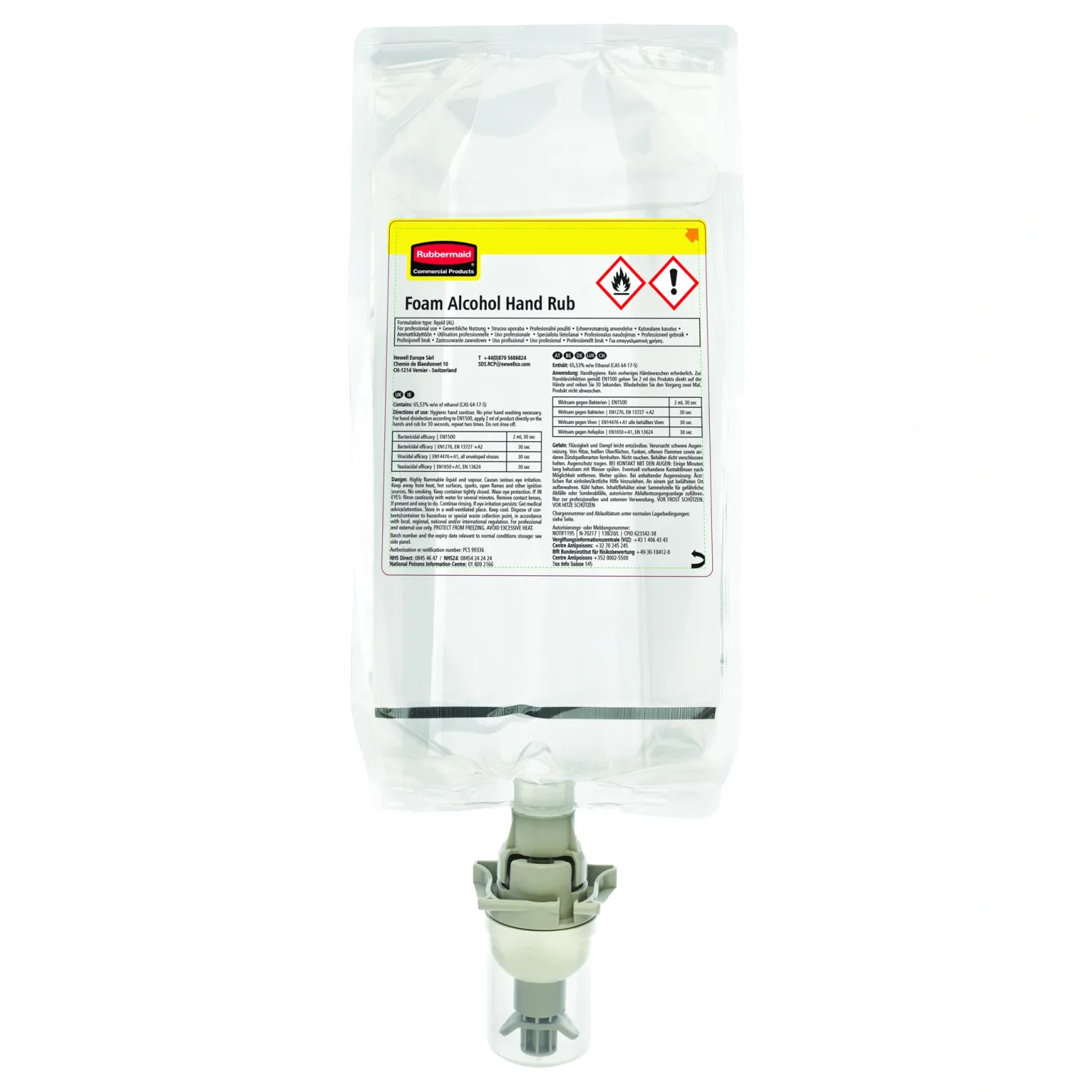 Rubbermaid AutoFoam Händedesinfektionsschaum plus mit Alkohol 1000 ml
