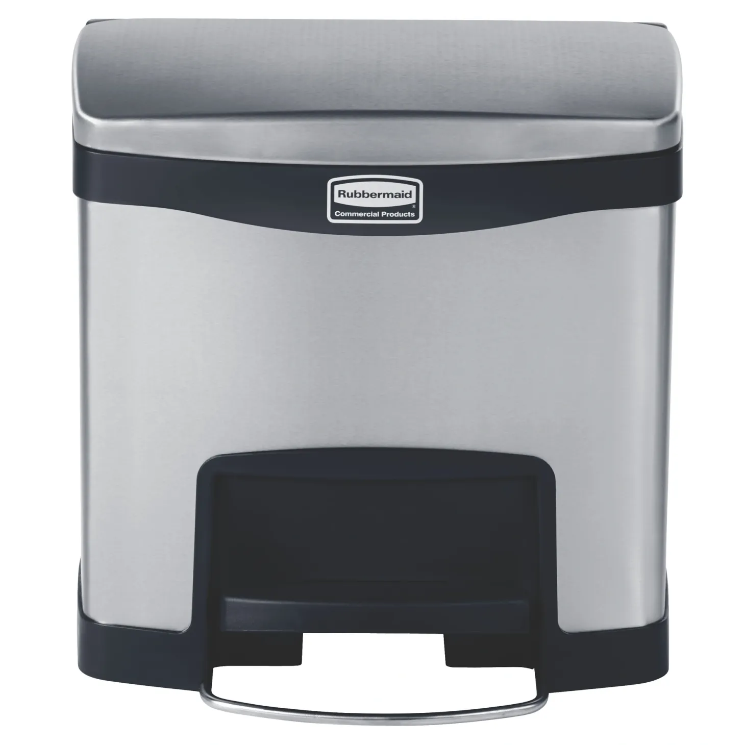 Rubbermaid Slim Jim Step on Edelstahl Abfallbehälter 15 Liter Front Step