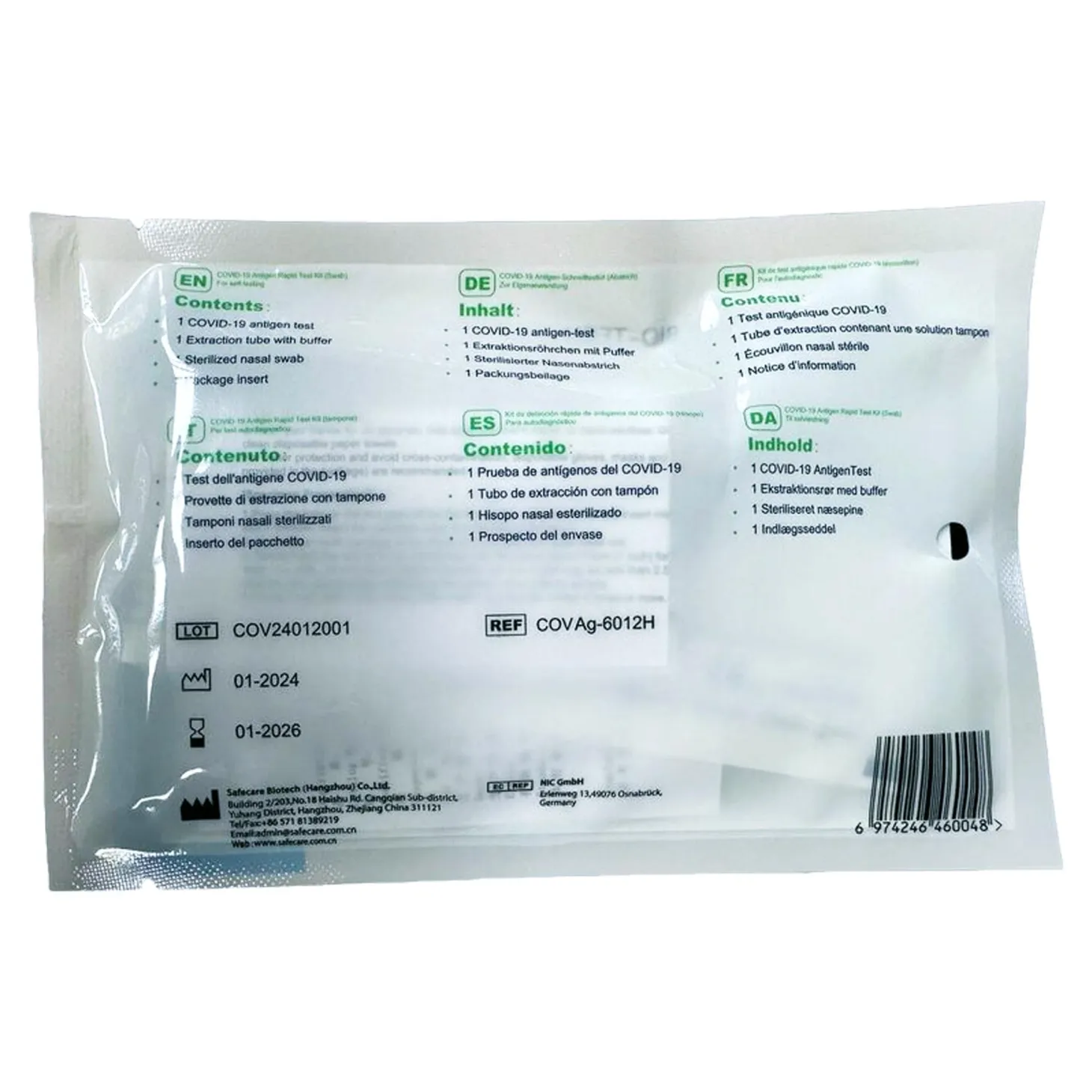 Safecare COVID-19 Antigen Rapid Test Kit für Laien, Corona-Schnelltest, 1er Pack