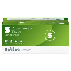 Satino by Wepa Comfort Papierhandtücher Tissue PT3, Recycling, V-Falz (ZZ) 25 x 23, 2-lagig, grün
