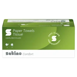 Satino by Wepa Comfort Papierhandtücher Tissue PT3, Recycling, C-Falz, 25 x 41, 2-lagig, hochweiß