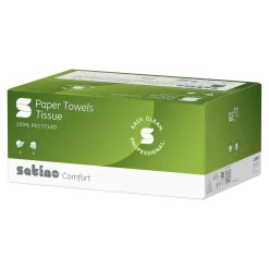 Satino by Wepa Comfort Papierhandtücher Tissue PT3, Recycling, C-Falz, 25 x 41, 2-lagig, hochweiß