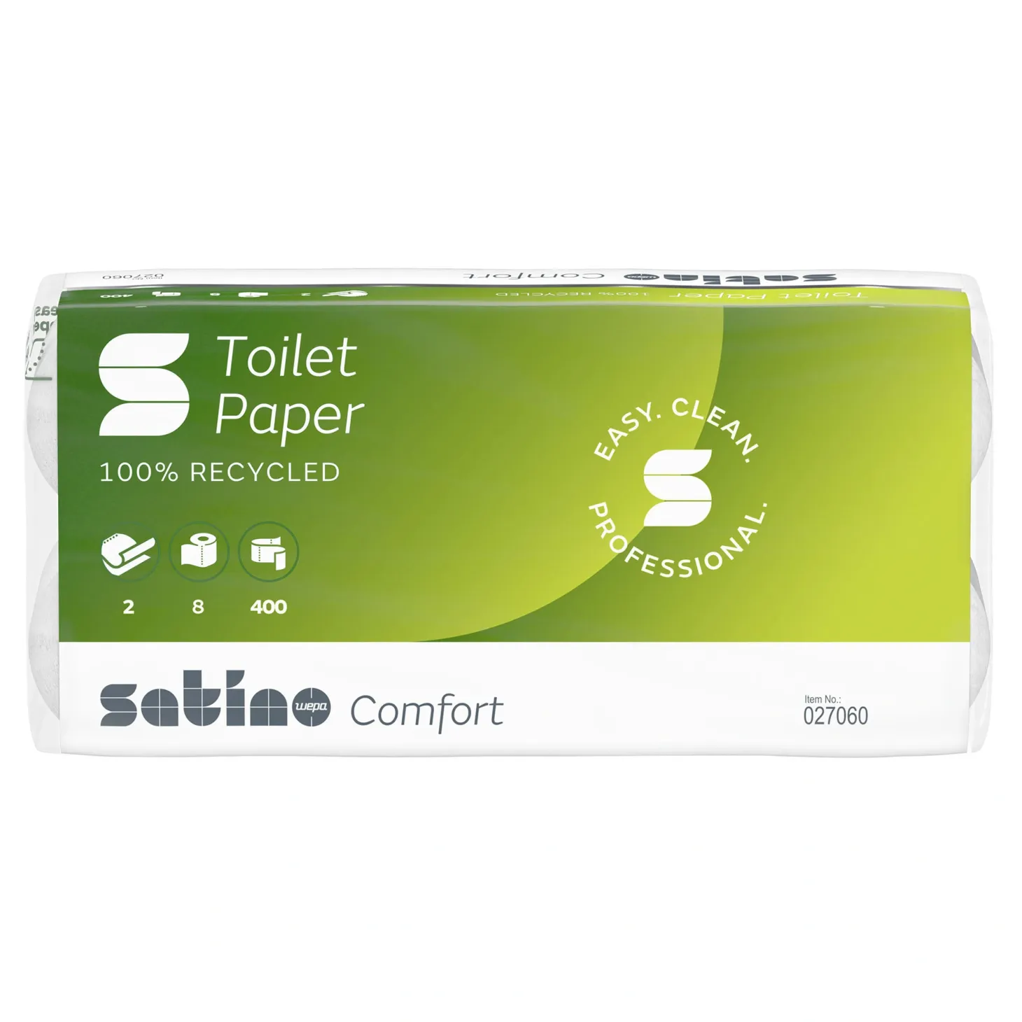 Satino by Wepa Comfort Toilettenpapier MT1, Recycling, 2-lagig, 400 Blatt