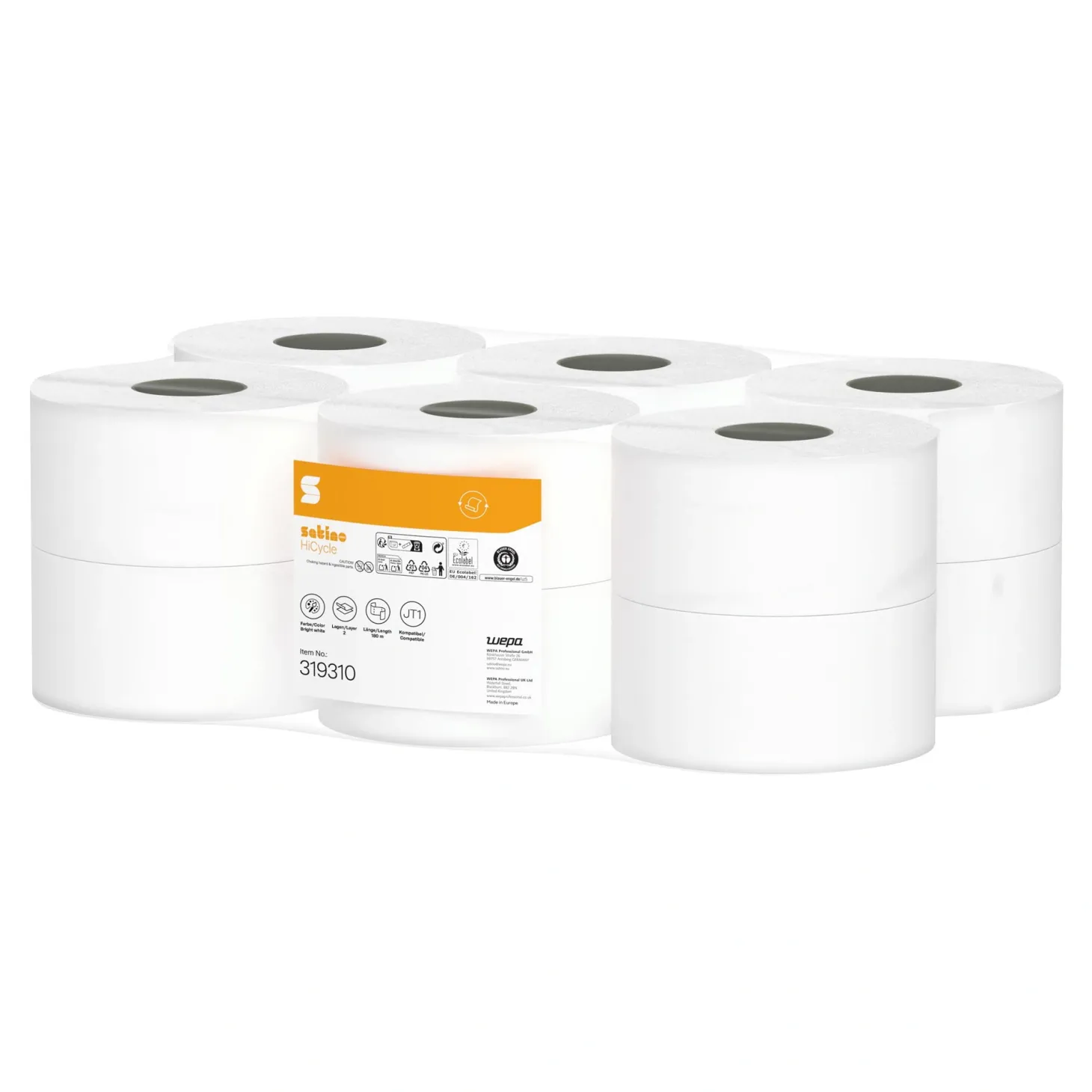 Satino by Wepa HiCycle Handtuchrollen Midi Innenabrollung CF1, Recycling, 1-lagig, 275 Meter