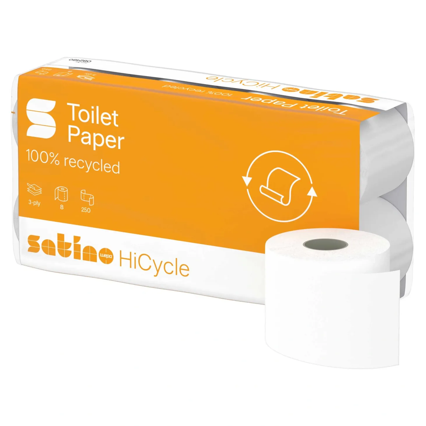 Satino by Wepa HiCycle Toilettenpapier MT1, Recycling, 3-lagig, 250 Blatt
