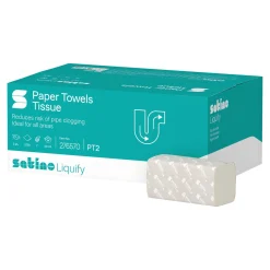 Satino by Wepa Liquify Papierhandtücher Tissue PT2, Interfold Z-Falz, 24 x 24, 2-lagig, hochweiß