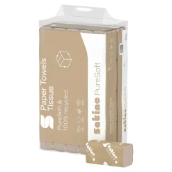 Satino by Wepa PureSoft Handtuchpapier PT3, Recycling, V-Falz (ZZ), 24x23, 2-lagig, beige