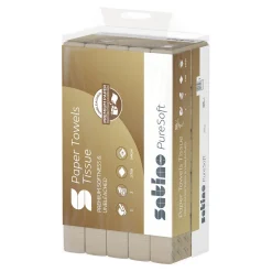 Satino by Wepa PureSoft Handtuchpapier PT2, Recycling, Interfold Z-Falz, 24x24, 2-lagig, beige