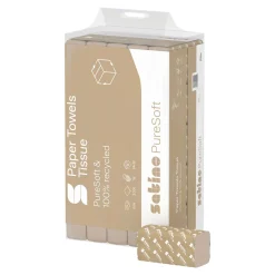 Satino by Wepa PureSoft Handtuchpapier PT2, Recycling, Interfold W-Falz, 24x32, 2-lagig, beige