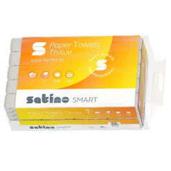 Satino by Wepa Smart Papierhandtücher Tissue PT3 PT4, Recycling, V-Falz (ZZ), 24x23, 2-lagig, weiß