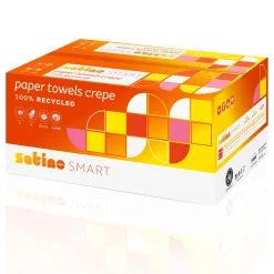 Satino by Wepa Smart Papierhandtücher Krepp PT3, Recycling, V-Falz (ZZ), 25x23, 1-lagig, naturweiß