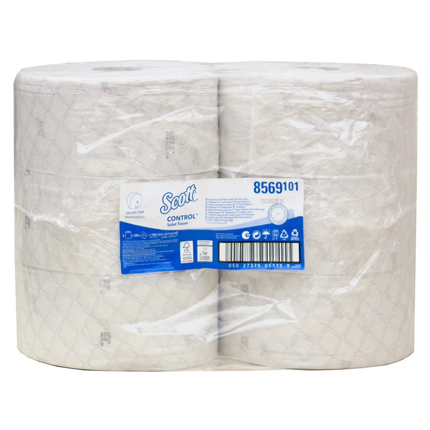 Scott Control 8569 Toilettenpapier mit Zentralentnahme Recycling, weiß, 2-lagig, 1280 Blatt