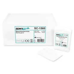 SEMYcare Einmal-Waschhandschuhe Spunlace weiß