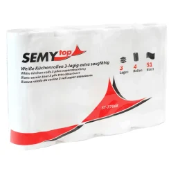SEMYtop Küchenrolle Zellstoff 3-lagig weiß