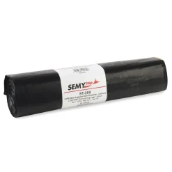 SEMYtop LDPE-Regenerat Zugband-Kehrichtsäcke 60 Liter, schwarz, 40 my (Typ 70)