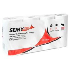 SEMYtop Toilettenpapier 3-lagig, weiß, 250 Blatt