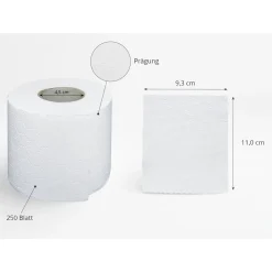 SEMYtop Toilettenpapier 3-lagig, weiß, 250 Blatt