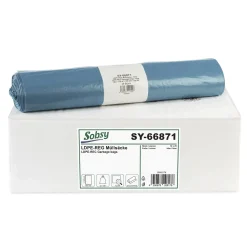 Sobsy LDPE-Regenerat Müllsäcke 120 Liter, blau, 28 my (Typ 60)