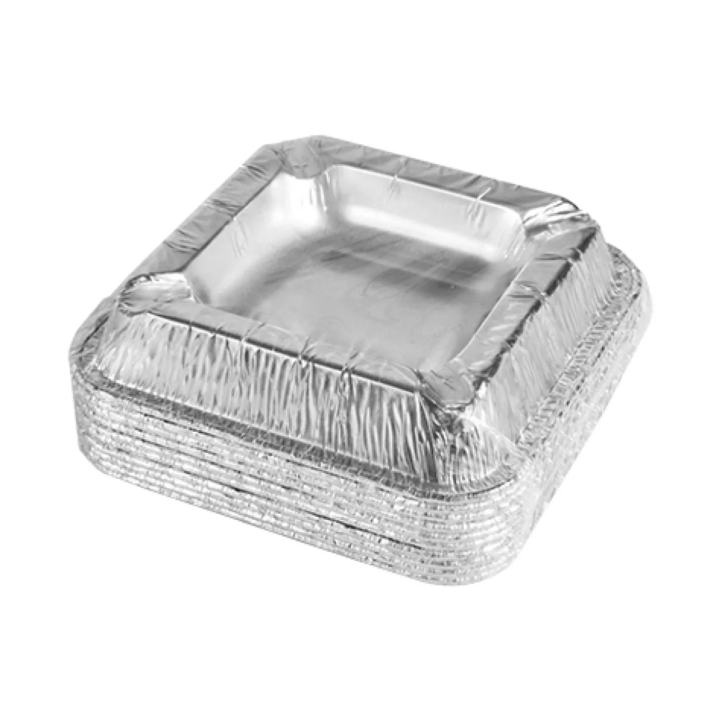 Starpak Aschenbecher, Alu eckig 2,2 cm x 12,5 cm x 12,5 cm, 10 x 10 Stück