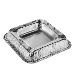 Starpak Aschenbecher, Alu eckig 2,2 cm x 12,5 cm x 12,5 cm, 10 x 10 Stück