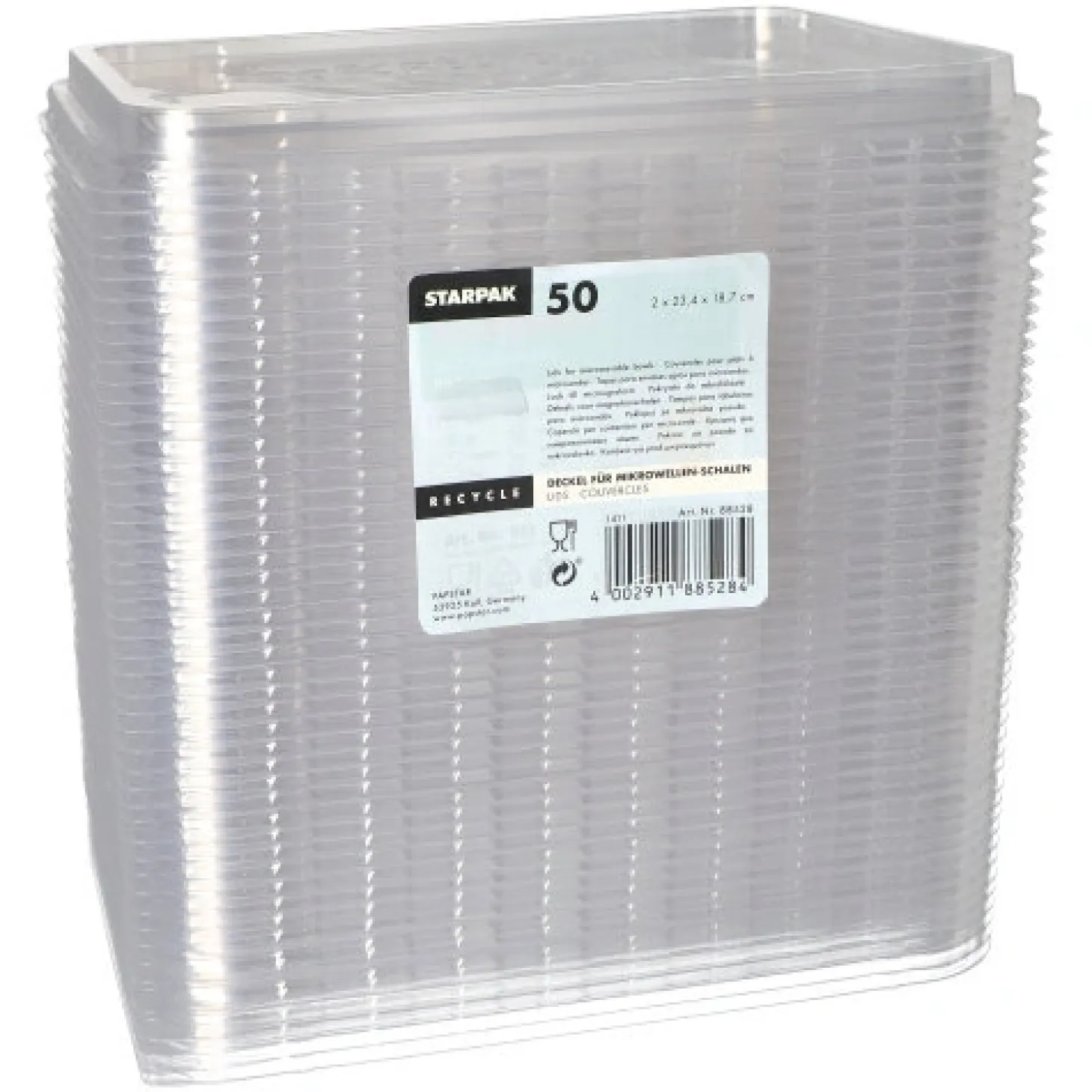 Starpak Deckel für Mikrowellenschalen 2 cm x 23,4 cm x 18,7 cm transparent