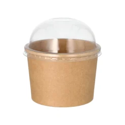 Starpak Dom-Deckel für Suppenbecher PET rund Ø 9,8 cm, 4 cm transparent