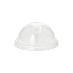 Starpak Dom-Deckel, PET rund Ø 9 cm, 4,5 cm glasklar mit Lochung