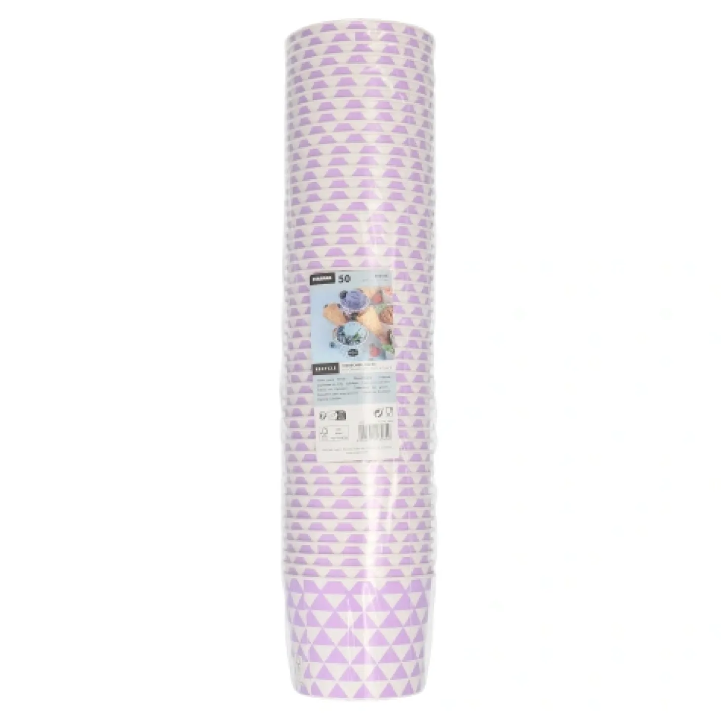Starpak Eisbecher, Pappe rund 500 ml Ø 11 cm, 8,3 cm lila "Triangle", 10 x 50 Stück