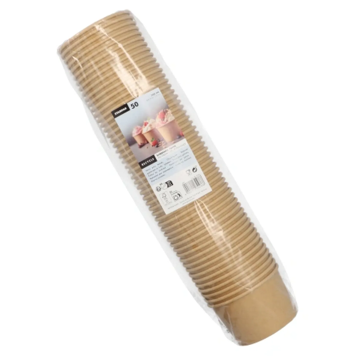 Starpak Eisbecher, Pappe rund 200 ml Ø 9,5 cm, 6 cm braun, 20 x 50 Stück