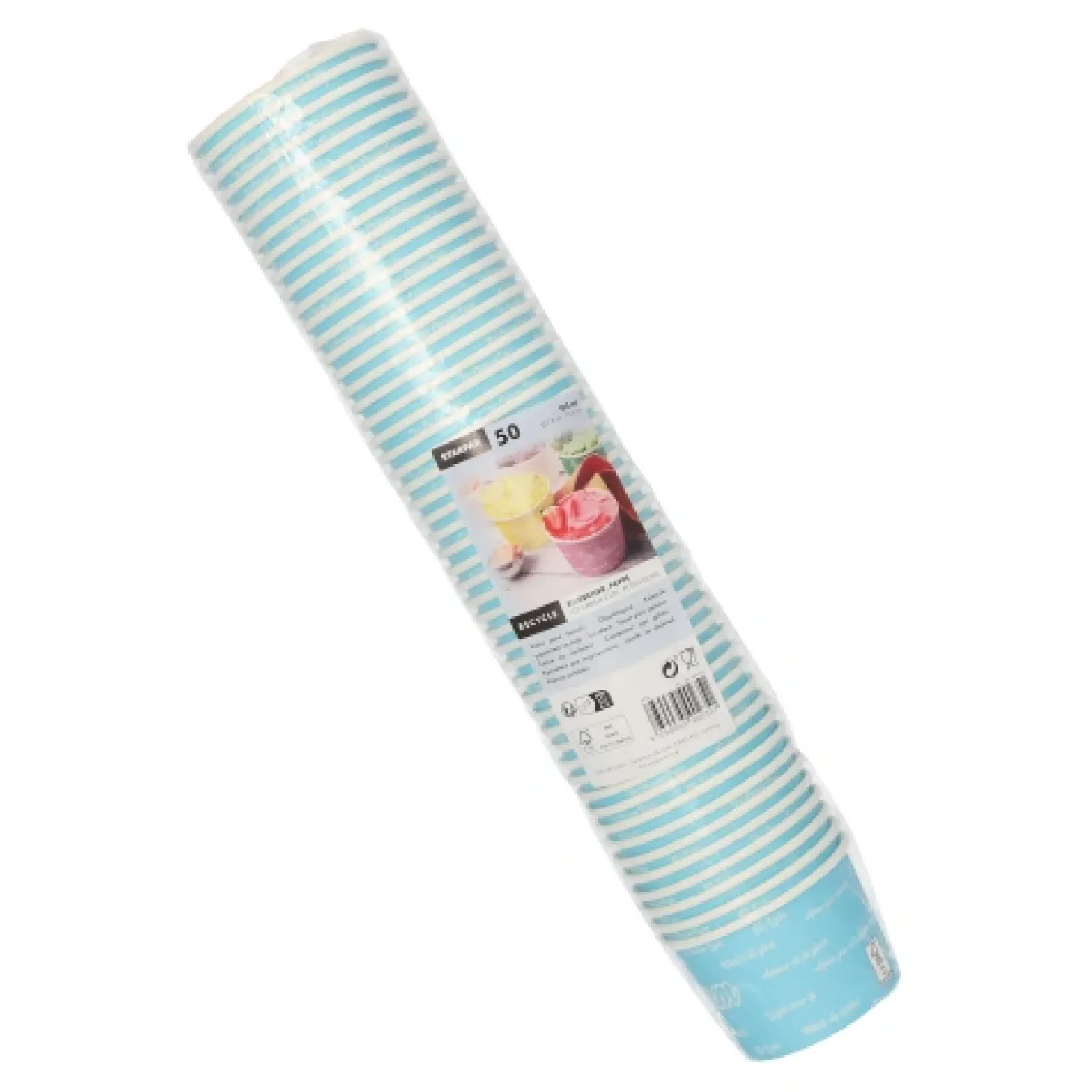 Starpak Eisbecher, Pappe rund 100 ml Ø 7,5 cm, 4,9 cm blau "Icelove", 20 x 50 Stück