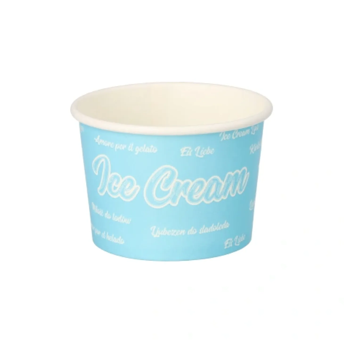 Starpak Eisbecher, Pappe rund 100 ml Ø 7,5 cm, 4,9 cm blau "Icelove", 20 x 50 Stück