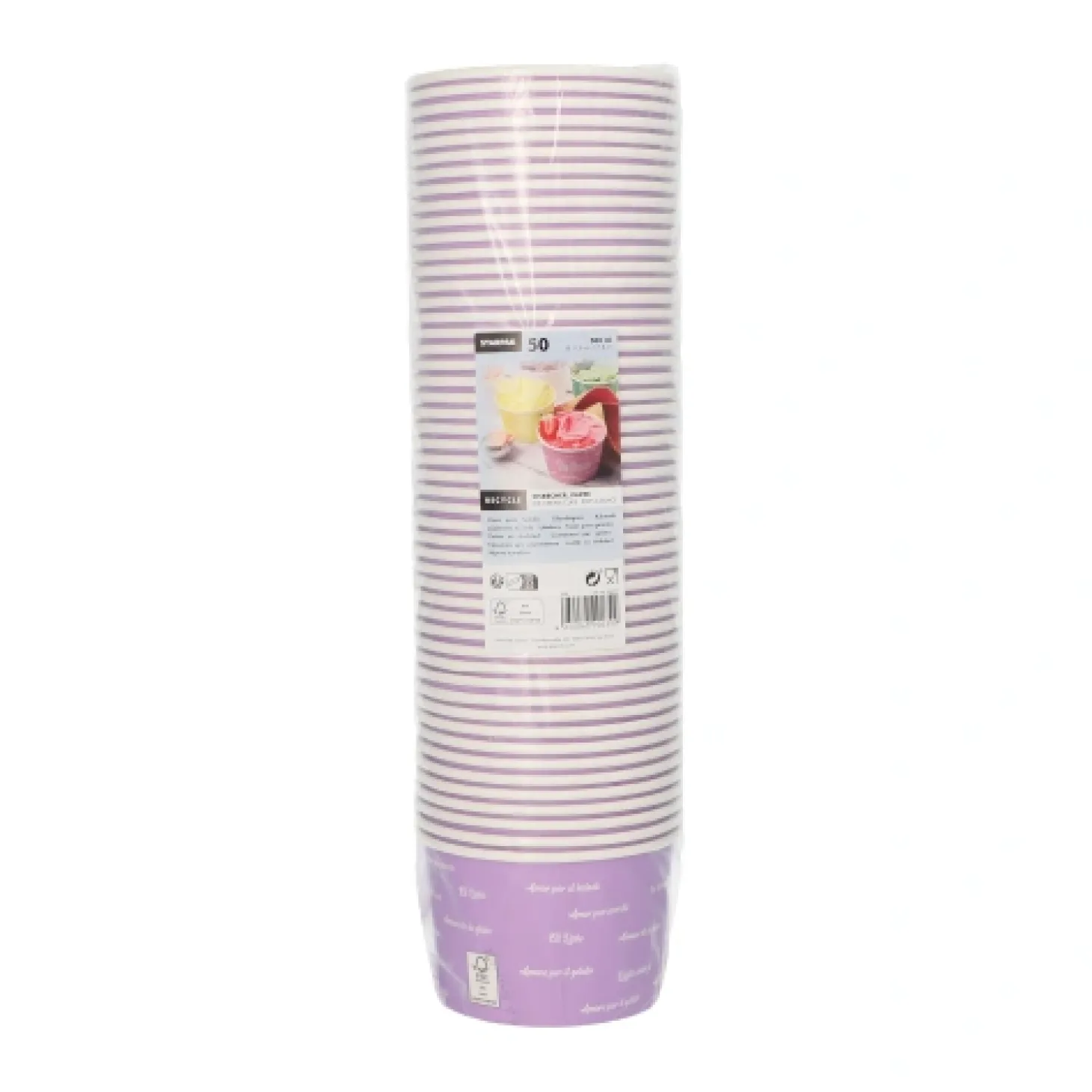 Starpak Eisbecher, Pappe rund 500 ml Ø 11,2 cm, 7,8 cm lila "Icelove", 10 x 50 Stück
