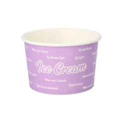 Starpak Eisbecher, Pappe rund 500 ml Ø 11,2 cm, 7,8 cm lila "Icelove", 10 x 50 Stück
