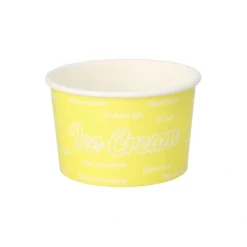 Starpak Eisbecher, Pappe rund 200 ml Ø 9,5 cm, 6 cm gelb "Icelove", 20 x 50 Stück