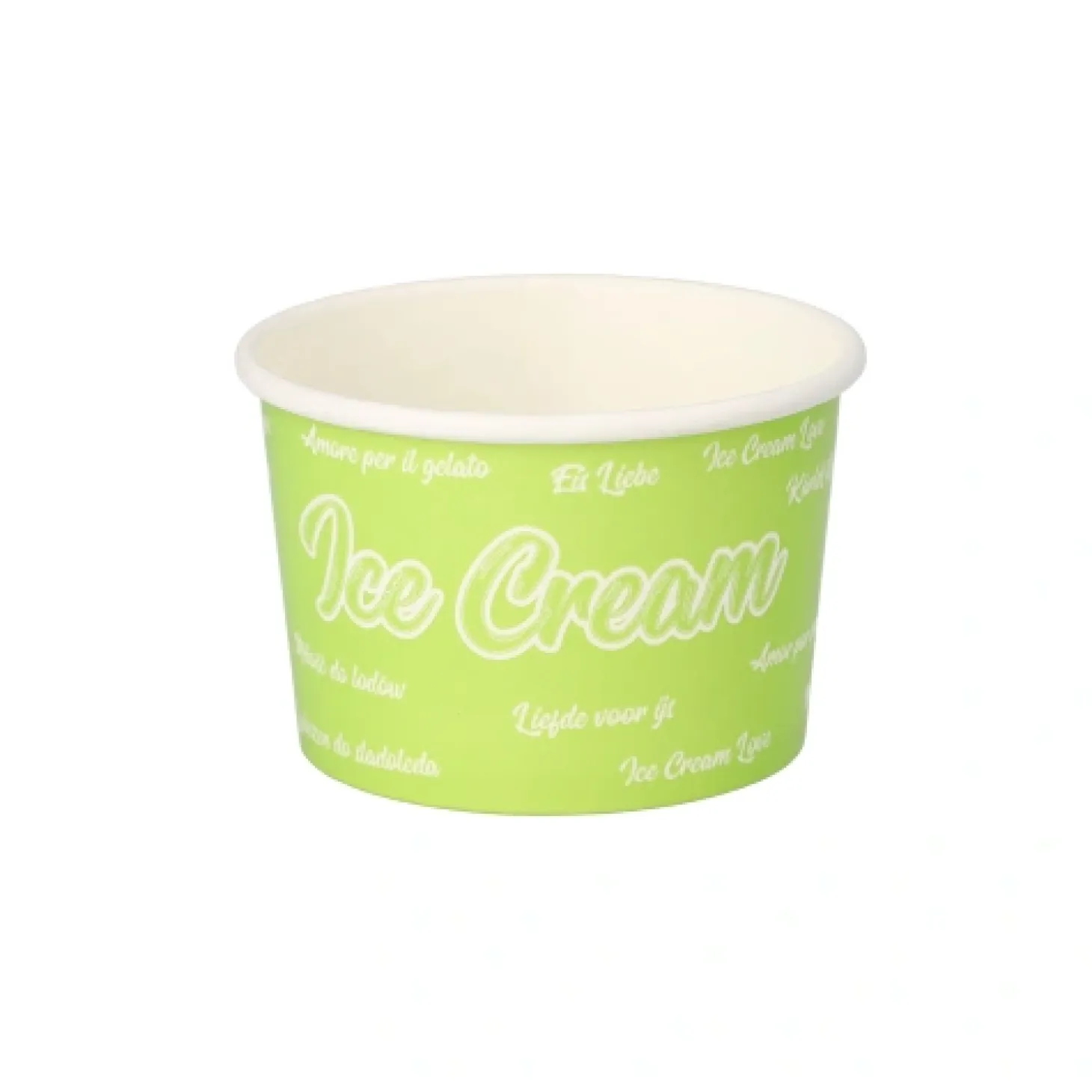 Starpak Eisbecher, Pappe rund 150 ml Ø 8,6 cm, 5,2 cm grün "Icelove", 20 x 50 Stück