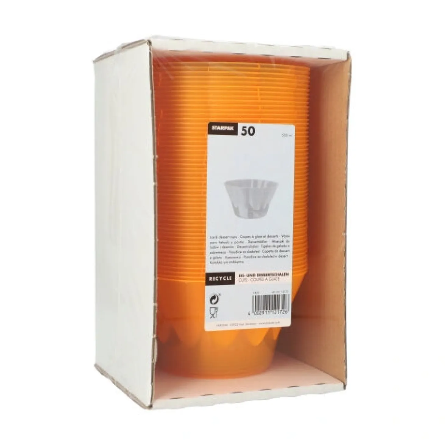 Starpak Eis- und Dessertschalen, PS rund 500 ml Ø 13 cm, 7,5 cm orange