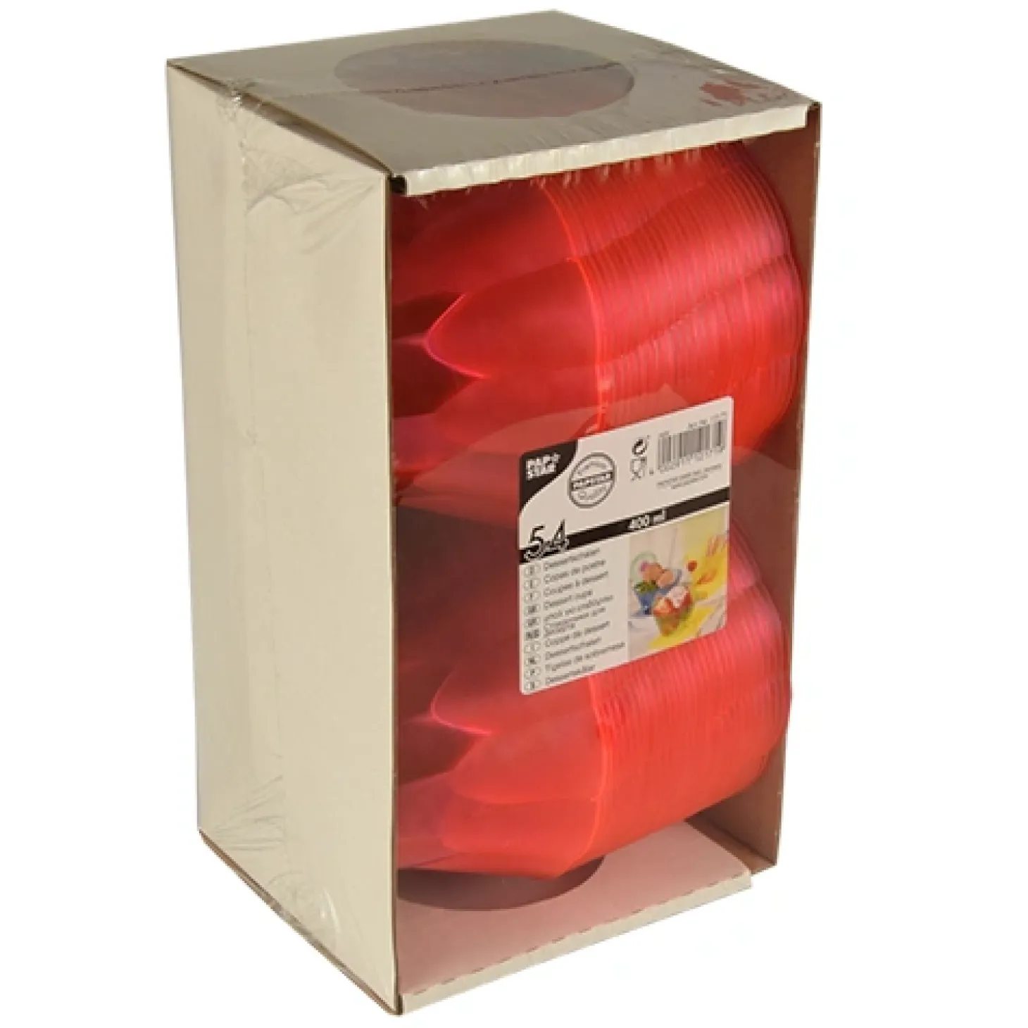 Starpak Eis- und Dessertschalen, PS rund 400 ml Ø 12 cm, 7 cm pink