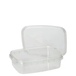 Starpak Feinkostbecher, PP eckig 150 ml 2,9 cm x 8,6 cm x 10,9 cm transparent mit Originalitätsverschluss