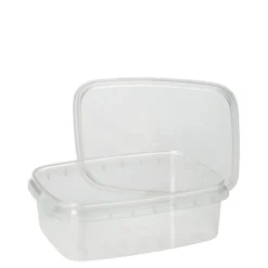 Starpak Feinkostbecher, PP eckig 200 ml 3,5 cm x 8,6 cm x 10,9 cm transparent mit Originalitätsverschluss