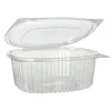 Starpak Feinkost- und Salatschalen mit Klappdeckel, R-PET oval 1000 ml 6,6 cm x 15,8 cm x 18,4 cm klar