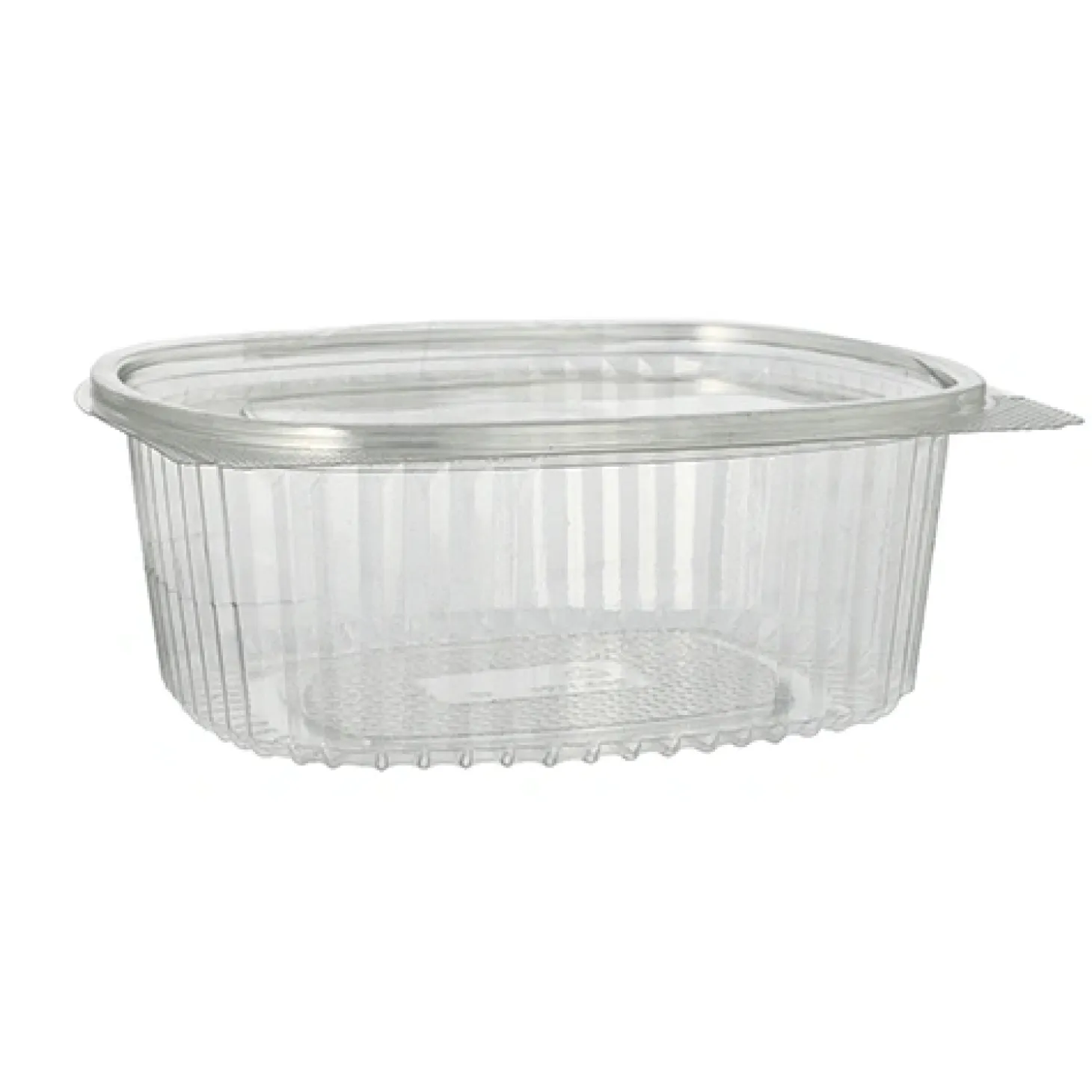 Starpak Feinkost- und Salatschalen mit Klappdeckel, R-PET oval 1000 ml 6,6 cm x 15,8 cm x 18,4 cm klar