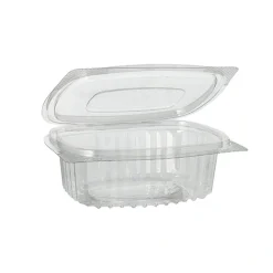 Starpak Feinkost- und Salatschalen mit Klappdeckel, R-PET oval 250 ml 4,3 cm x 10,6 cm x 13,3 cm klar