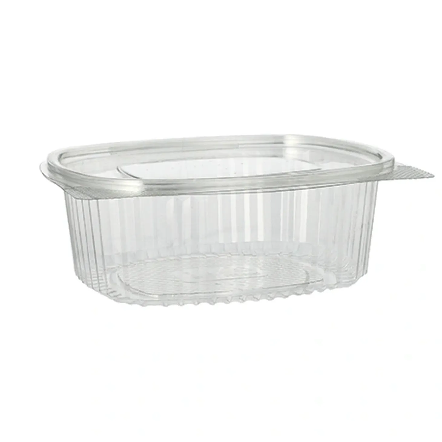 Starpak Feinkost- und Salatschalen mit Klappdeckel, R-PET oval 750 ml 6,2 cm x 14,4 cm x 17,5 cm klar