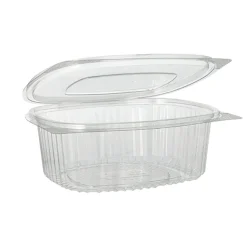 Starpak Feinkost- und Salatschalen mit Klappdeckel, R-PET oval 750 ml 6,2 cm x 14,4 cm x 17,5 cm klar