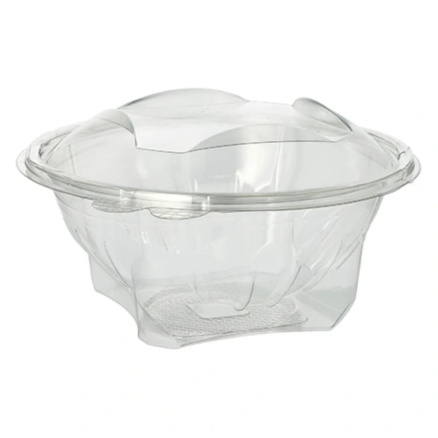 Starpak Feinkost- und Salatschalen mit Klappdeckel, R-PET rund 1000 ml Ø 18,5 cm, 7,8 cm glasklar