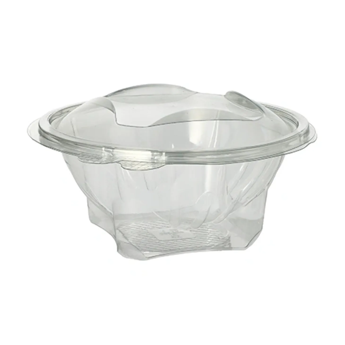 Starpak Feinkost- und Salatschalen mit Klappdeckel, R-PET rund 750 ml Ø 17,4 cm, 7,3 cm glasklar