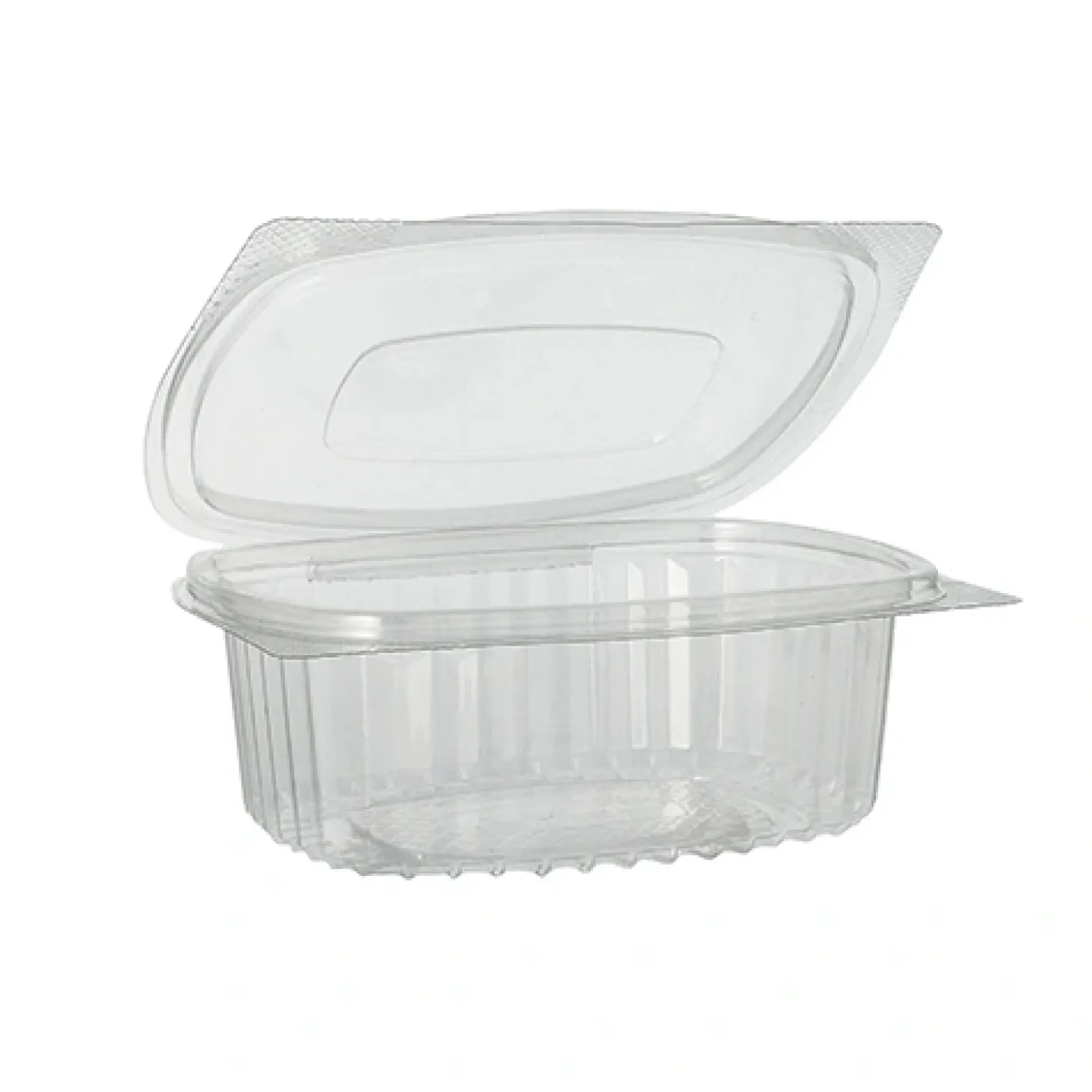 Starpak Feinkost- und Salatschalen mit Klappdeckel, R-PET oval 375 ml 5 cm x 11,5 cm x 14,4 cm klar