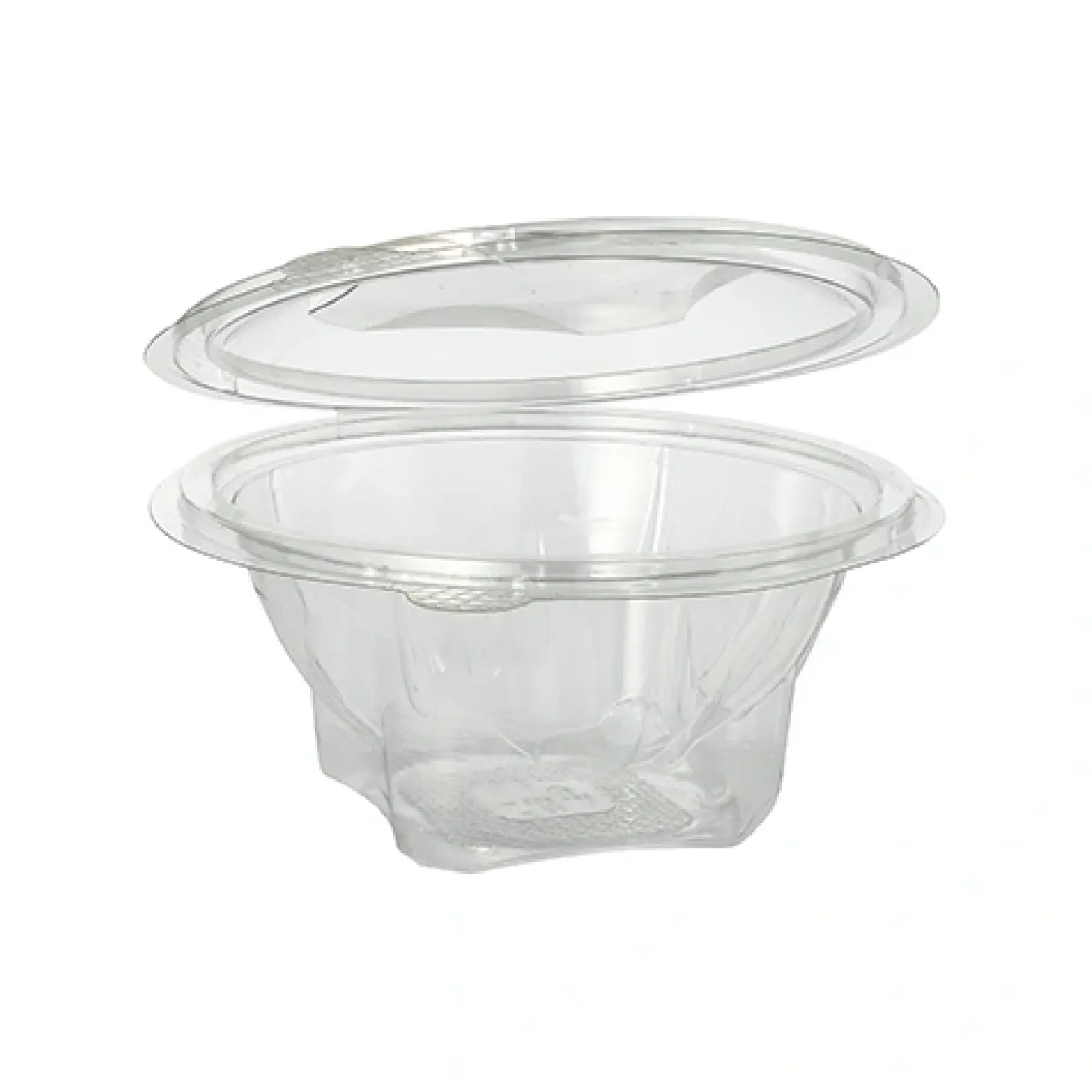 Starpak Feinkost- und Salatschalen mit Klappdeckel, R-PET rund 500 ml Ø 15,5 cm, 6,8 cm glasklar
