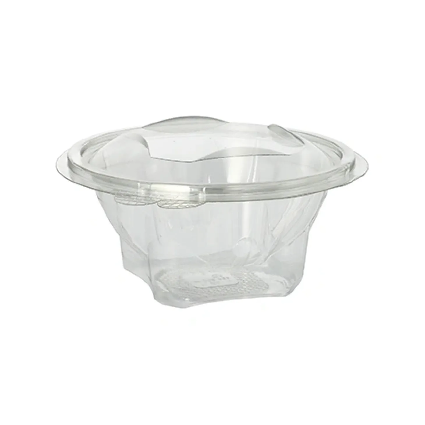 Starpak Feinkost- und Salatschalen mit Klappdeckel, R-PET rund 500 ml Ø 15,5 cm, 6,8 cm glasklar