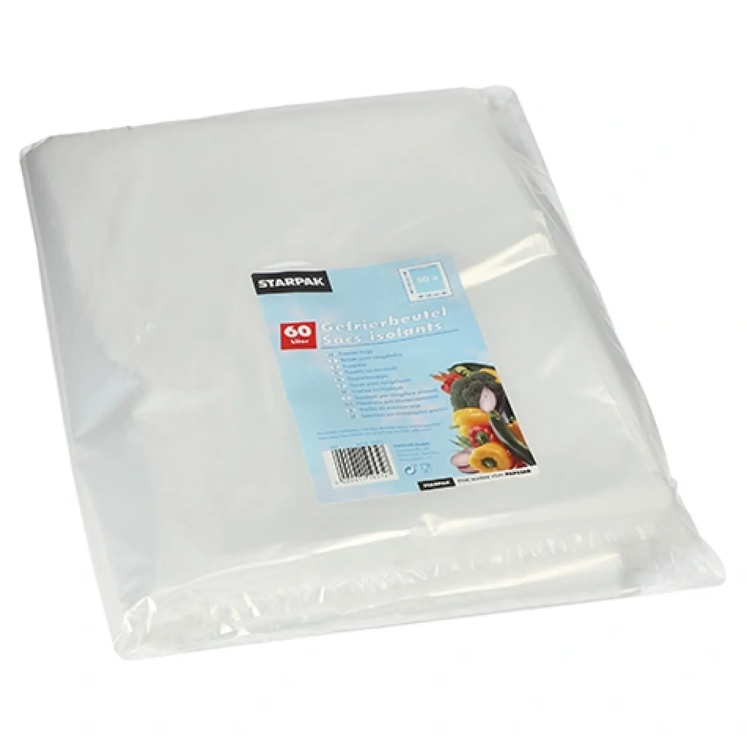Starpak Gefrierbeutel, LDPE 60 l 90 cm x 50 cm transparent
